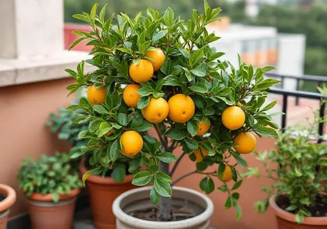 Fruit trees with ripe fruits