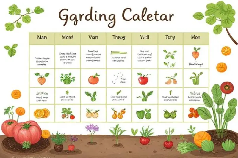 Urban gardening planting calendar