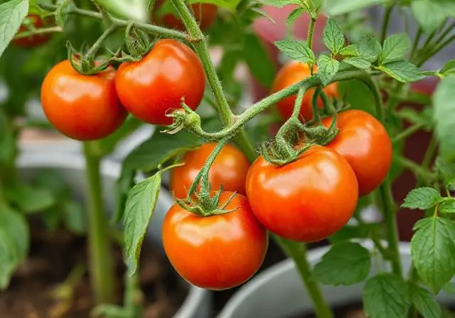 Growing tomatoes in an urban garden